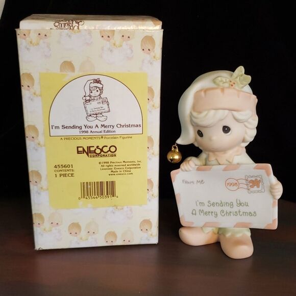 Vintage Precious Moments - "I'm Sending You A Merry Christmas" - 1998 (4… - Picture 2 of 9